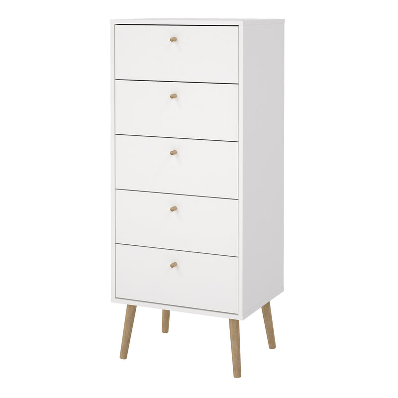 Cumbria Chest 5 Drawers White — detail view