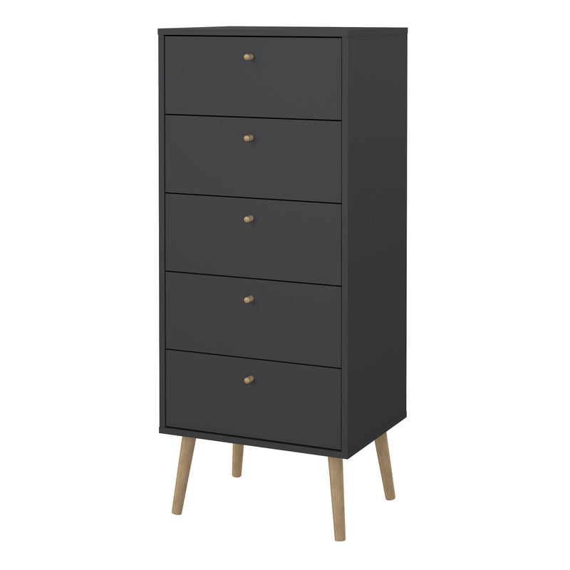 Cumbria Chest 5 Drawers Dark Grey — detail view