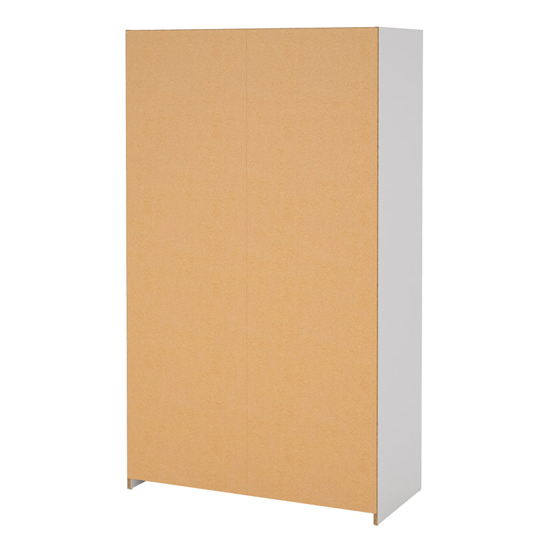 Uppsala Open Wardrobe Unit in White with a Grey Textile Curtain — alternative angle