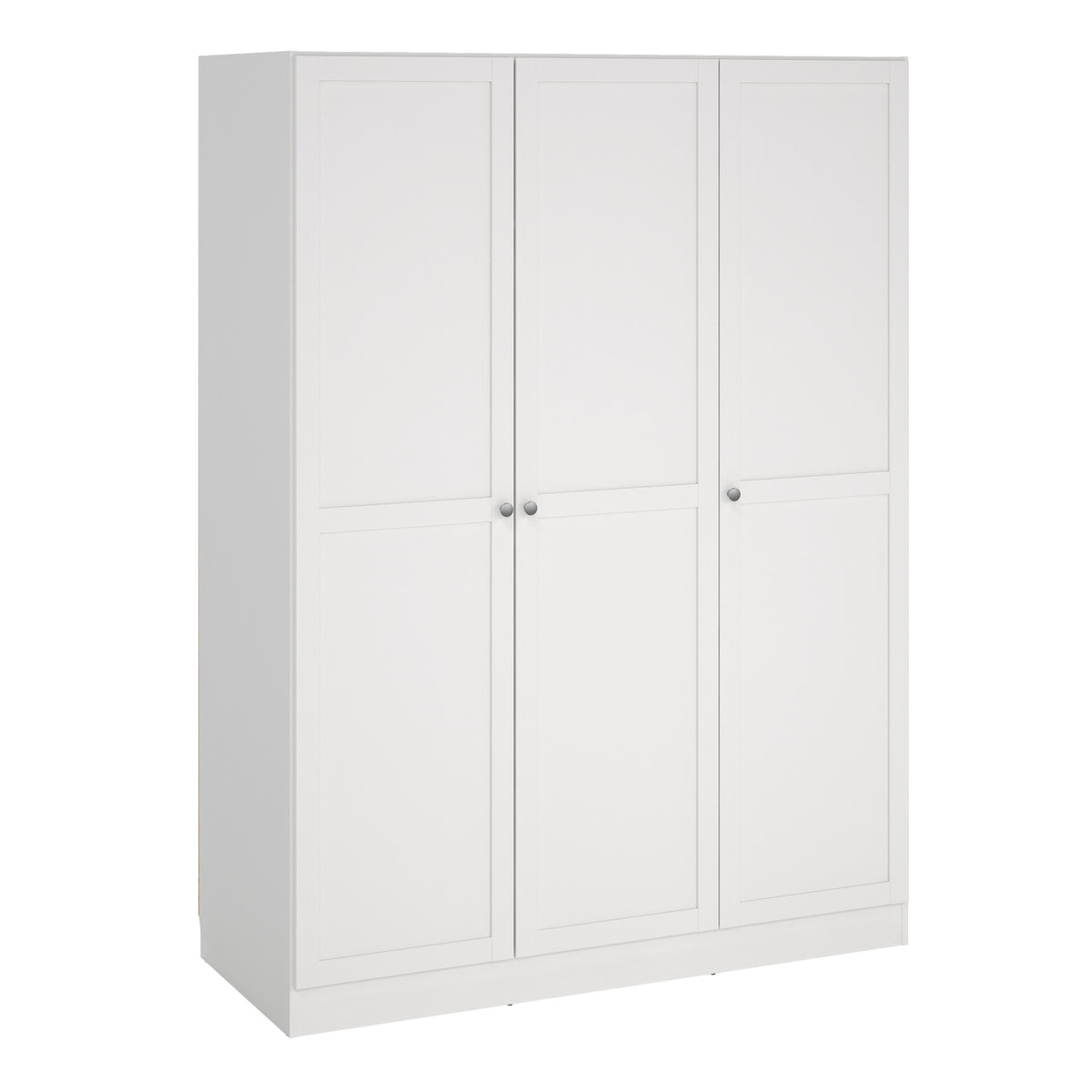 Brande Wardrobe with 3 Frame Doors in White — front view