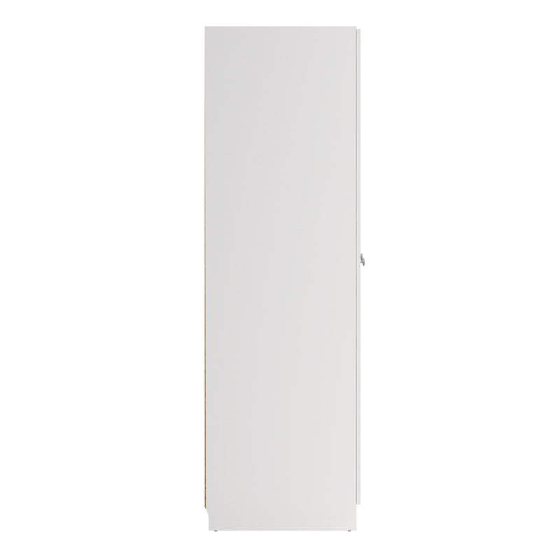 Brande Wardrobe with 3 Frame Doors in White — alternative angle