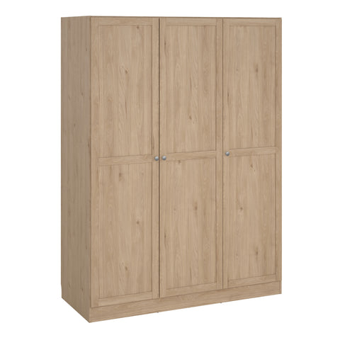 Brande Wardrobe with 3 Frame Doors in Jackson Hickory Oak — front view