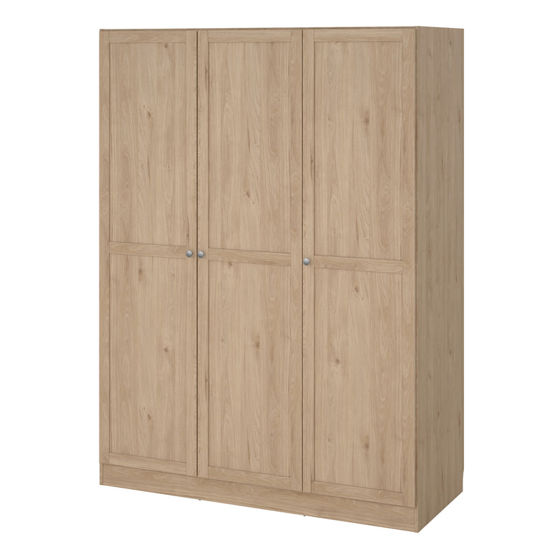 Brande Wardrobe with 3 Frame Doors in Jackson Hickory Oak — detail view