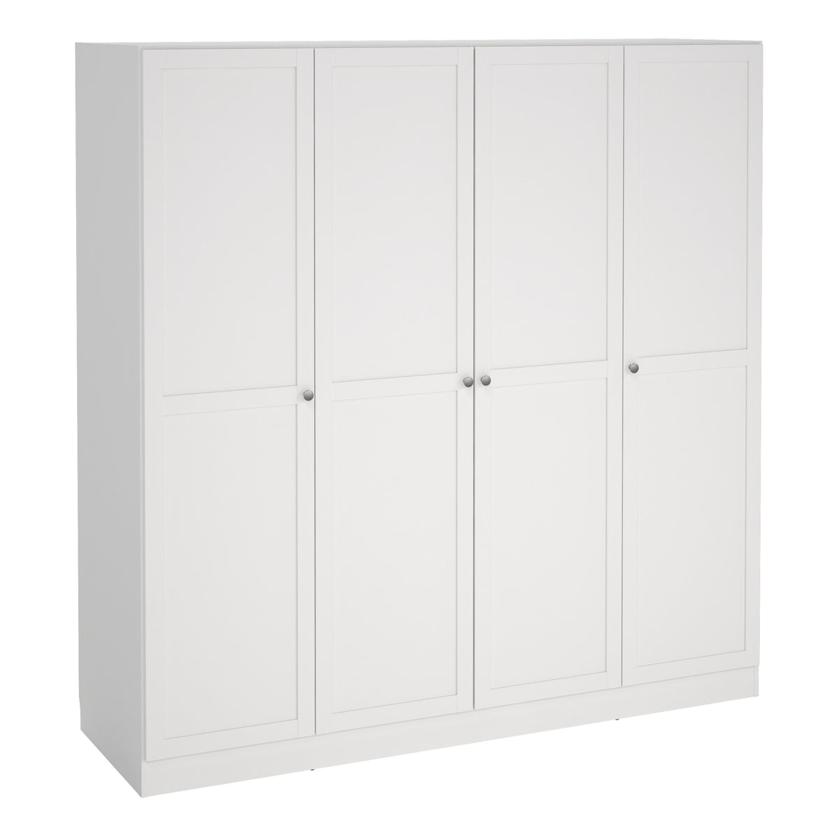 Brande Wardrobe with 4 Frame Doors in White — front view