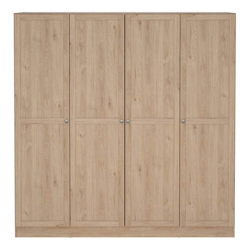 Brande Wardrobe with 4 Frame Doors in Jackson Hickory Oak — side angle