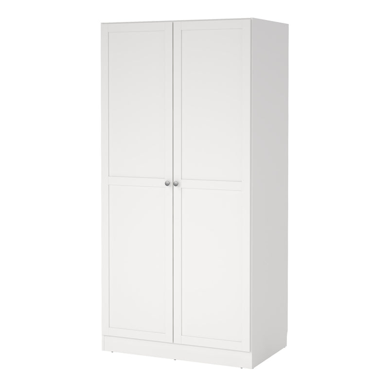 Brande Wardrobe with 2 Frame Doors in White — detail view