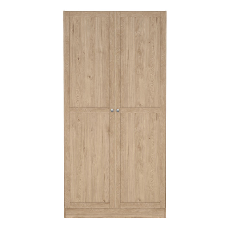 Brande Wardrobe with 2 Frame Doors in Jackson Hickory — side angle