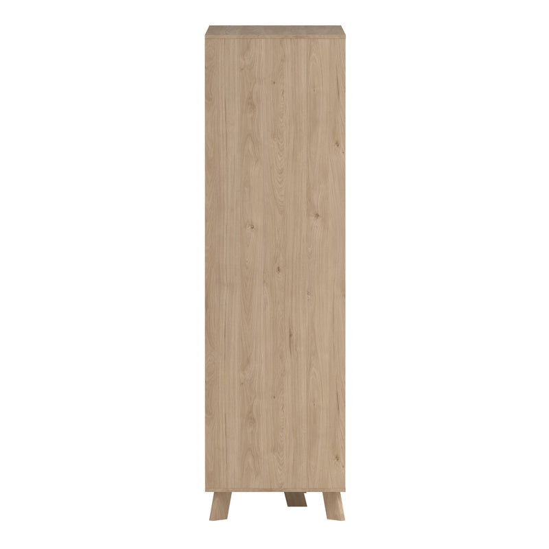 Ikast Wardrobe 3 Doors and 2 Drawers with Mirror in Jackson Hickory and White — alternative angle