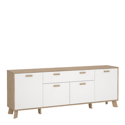 Ikast Sideboard 4 Doors + 1 Drawer in Jackson Hickory and White — front view