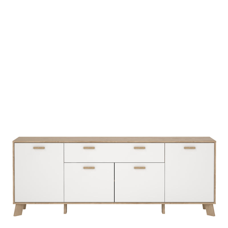 Ikast Sideboard 4 Doors + 1 Drawer in Jackson Hickory and White — side angle