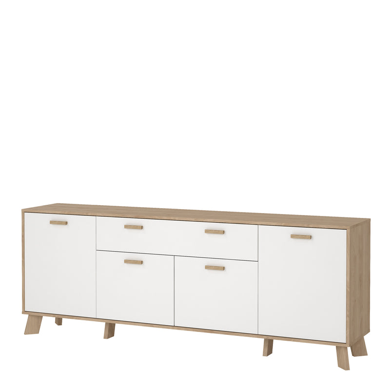 Ikast Sideboard 4 Doors + 1 Drawer in Jackson Hickory and White — detail view