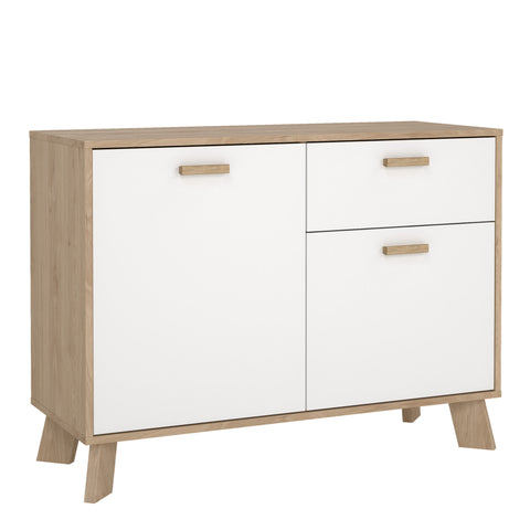 Ikast Sideboard 2 Doors + 1 Drawer in Jackson Hickory and White — front view