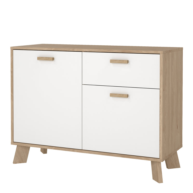 Ikast Sideboard 2 Doors + 1 Drawer in Jackson Hickory and White — detail view