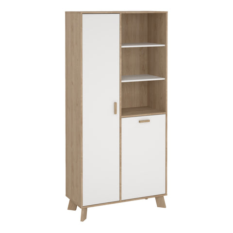 Ikast China Cabinet 2 Doors in Jackson Hickory and White — front view