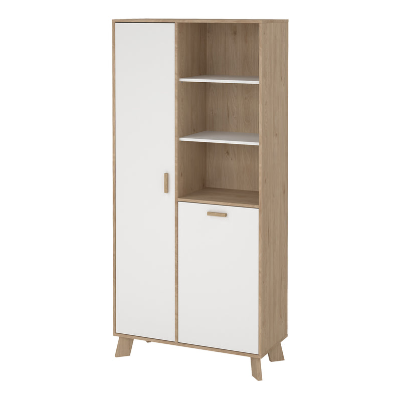 Ikast China Cabinet 2 Doors in Jackson Hickory and White — detail view