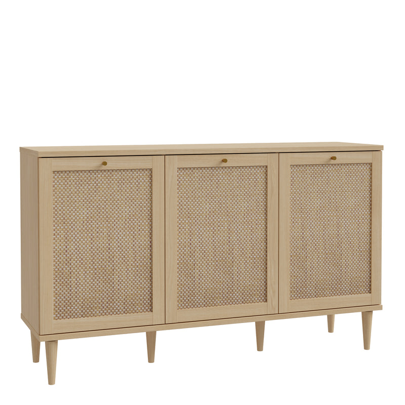 Calasetta 3 Door Sideboard in Rattan — front view