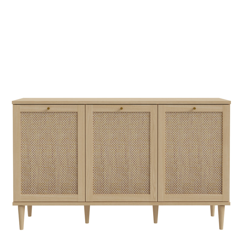 Calasetta 3 Door Sideboard in Rattan — side angle
