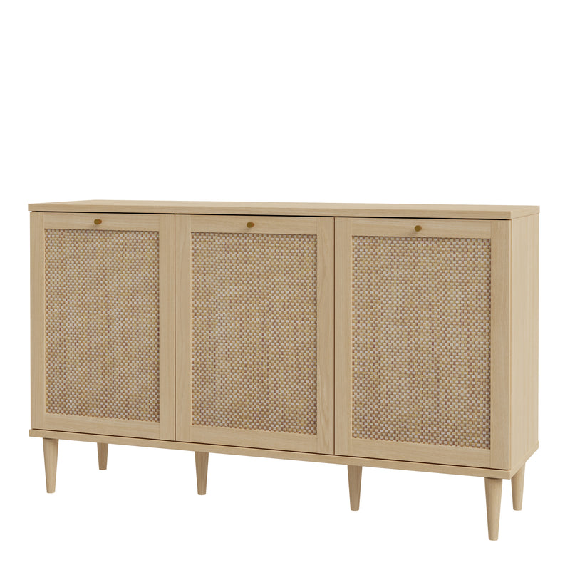 Calasetta 3 Door Sideboard in Rattan — detail view