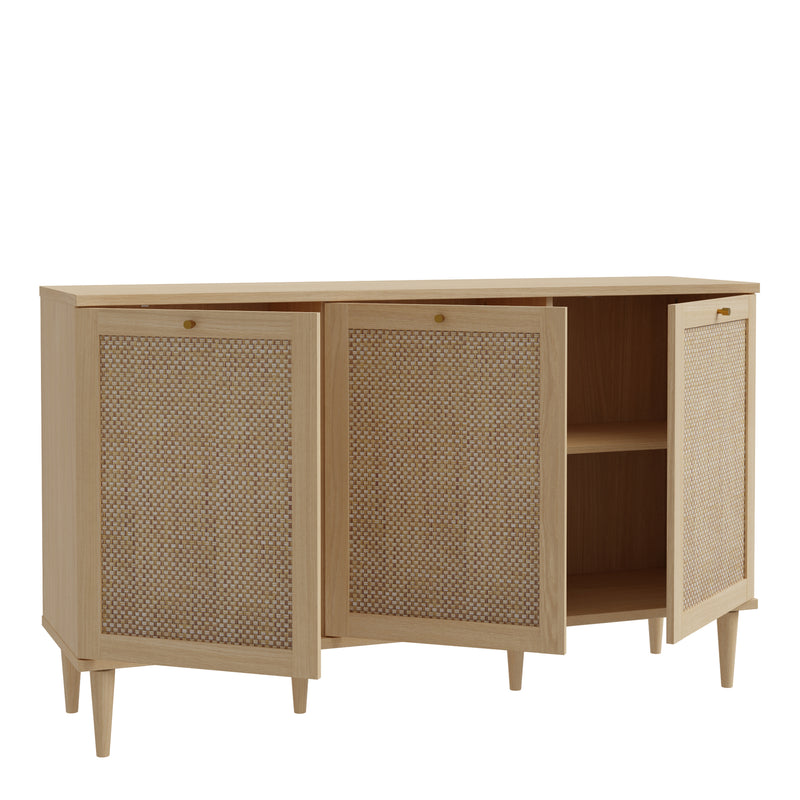 Calasetta 3 Door Sideboard in Rattan — alternative angle