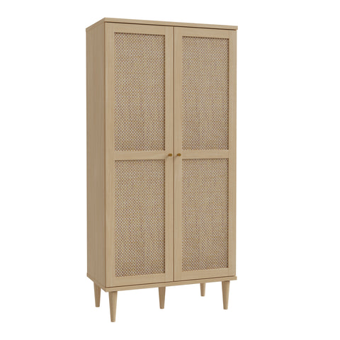Calasetta 2 Door Display Cabinet in Rattan — front view