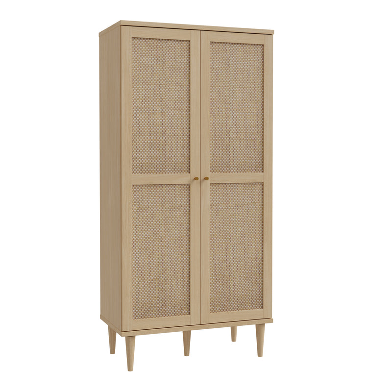 Calasetta 2 Door Display Cabinet in Rattan — front view