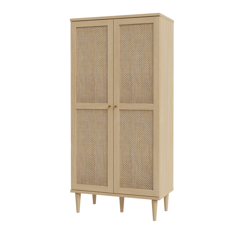 Calasetta 2 Door Display Cabinet in Rattan — detail view