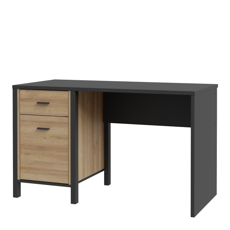 High Rock Desk in Matt Black/Riviera Oak — detail view