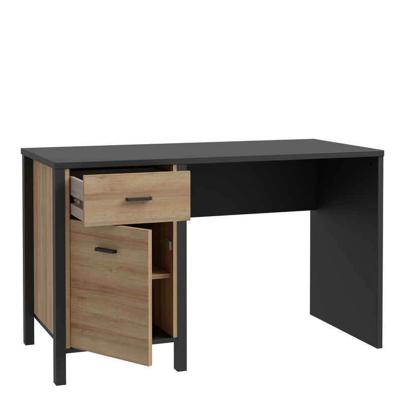 High Rock Desk in Matt Black/Riviera Oak — alternative angle