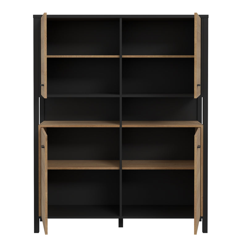 High Rock Storage Cabinet in Matt Black/Riviera Oak — alternative angle