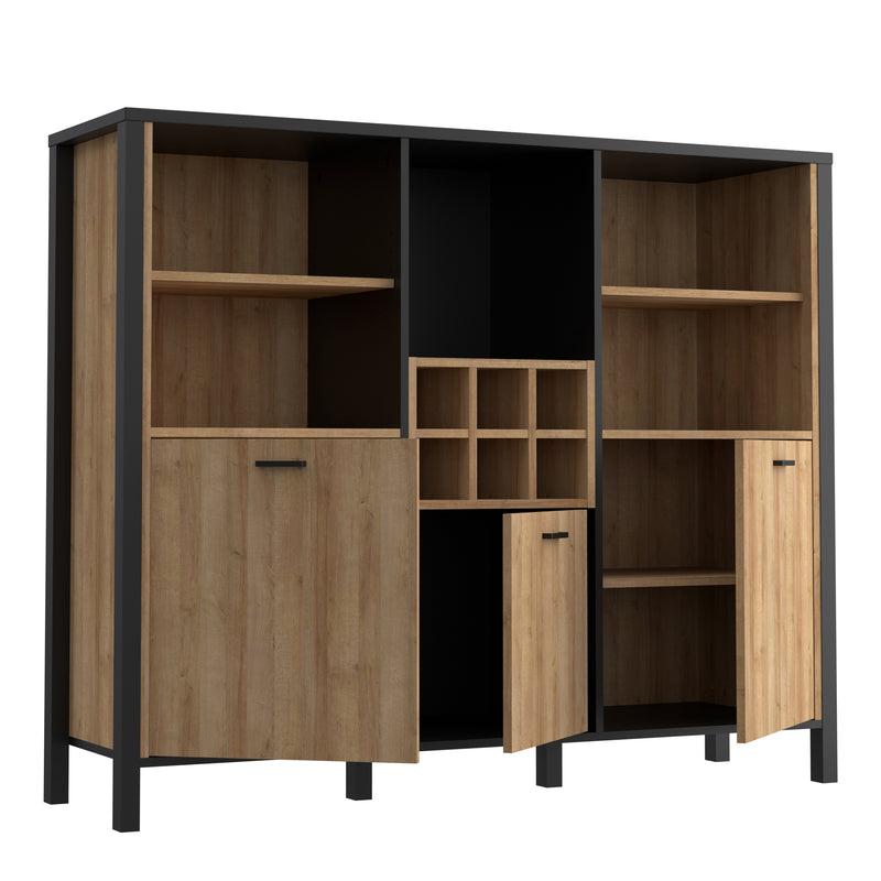High Rock Shelf Unit in Matt Black/Riviera Oak — alternative angle