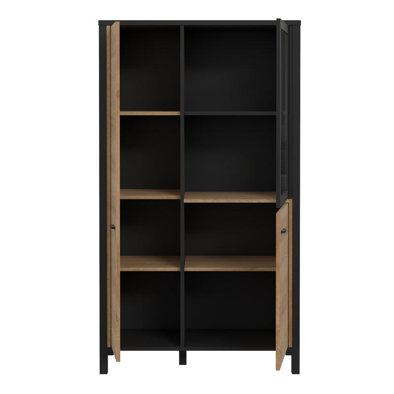 High Rock Small Display Cabinet in Matt Black/Riviera Oak — alternative angle