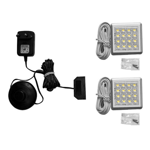 LED Down Light Set for Cabinets with Foot Switch — front view