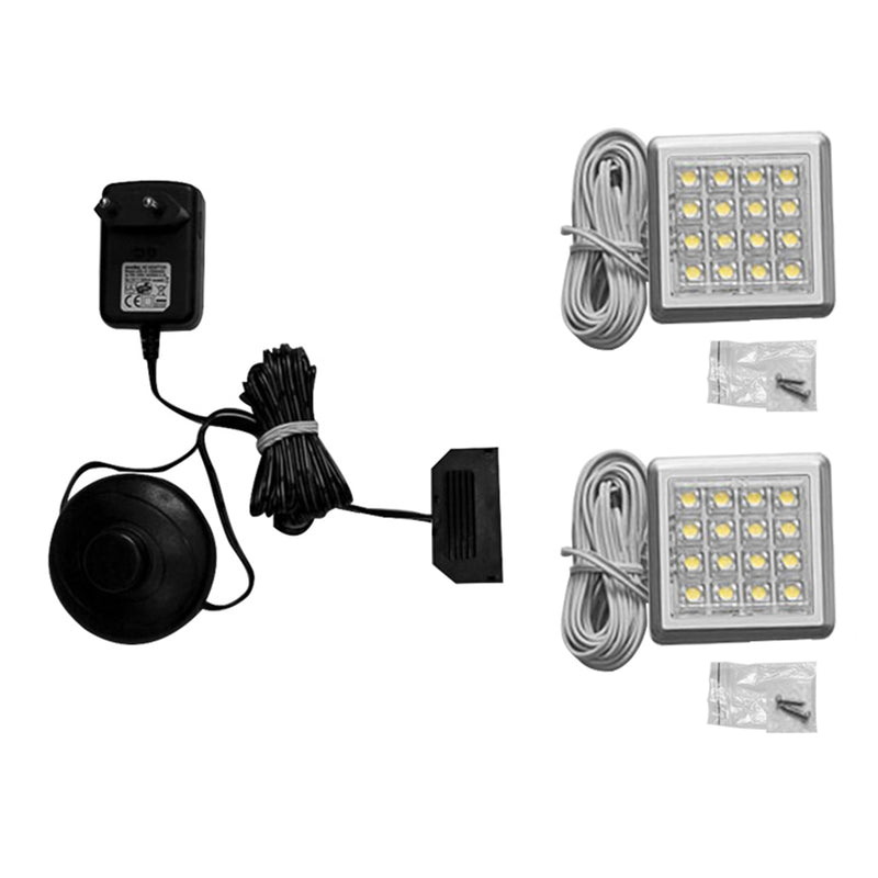 LED Down Light Set for Cabinets with Foot Switch — front view