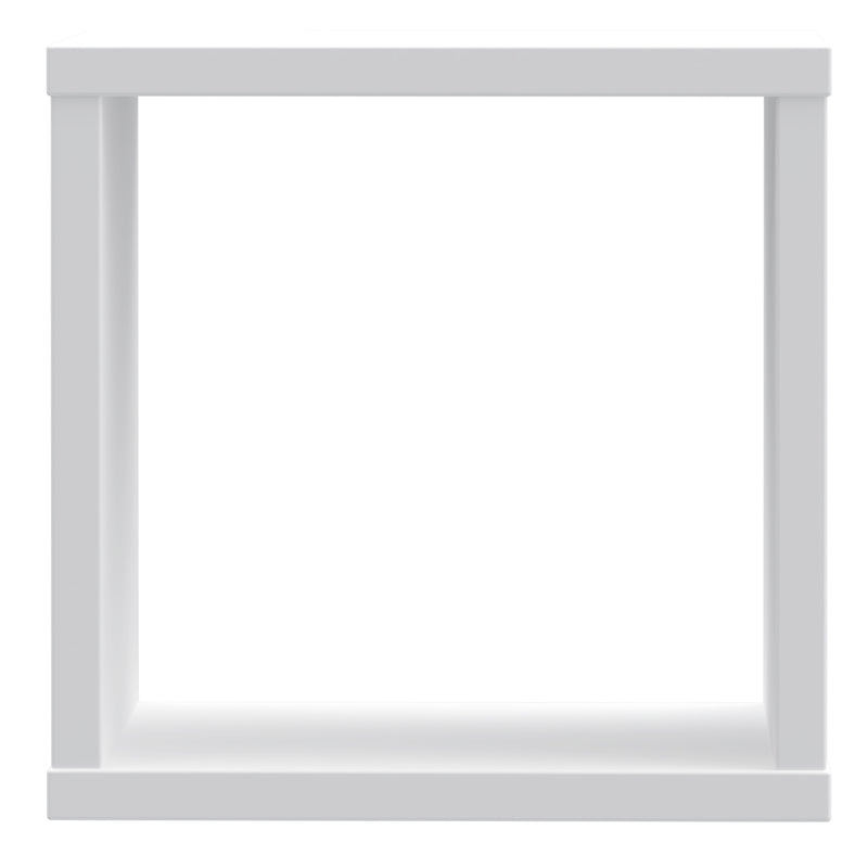 Mauro Singular Storage Unit in White High Gloss/White — side angle