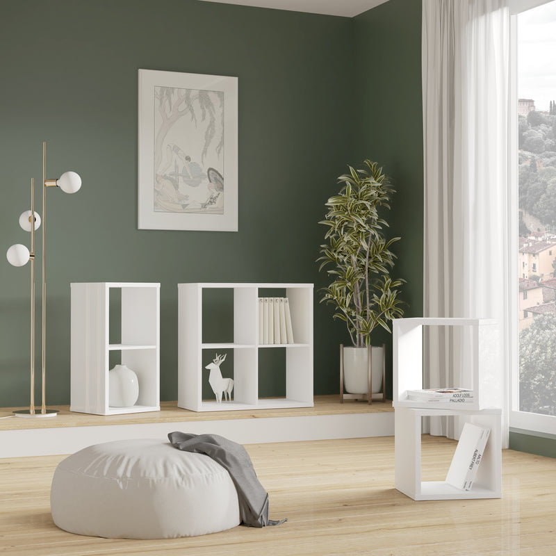 Mauro Singular Storage Unit in White High Gloss/White — alternative angle