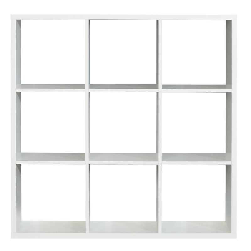 Mauro 3x3 Storage Unit in Matt White — side angle