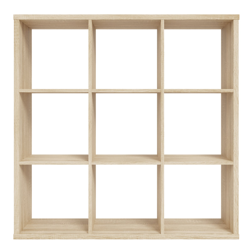 Mauro 3x3 Storage Unit in Sonoma Oak — side angle