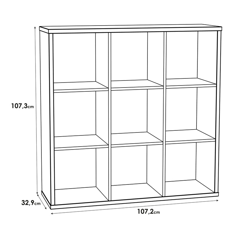Mauro 3x3 Storage Unit in Sonoma Oak — lifestyle setting