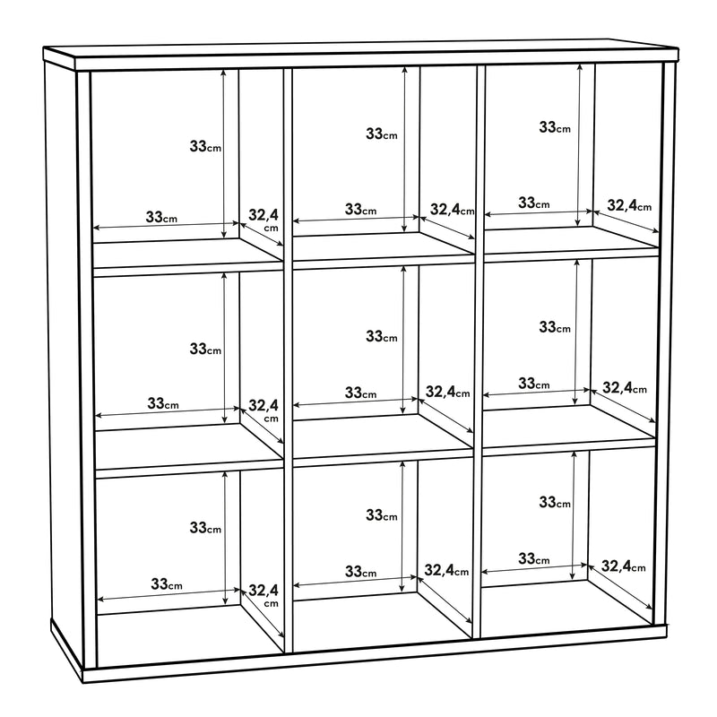 Mauro 3x3 Storage Unit in Sonoma Oak — room setting