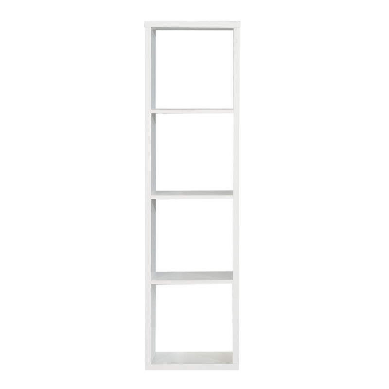 Mauro 3 Shelves Storage Unit in Matt White — side angle