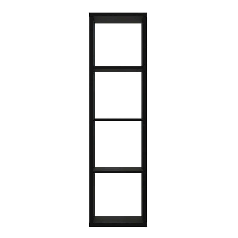 Mauro 3 Shelves Storage Unit in Matt Black — side angle