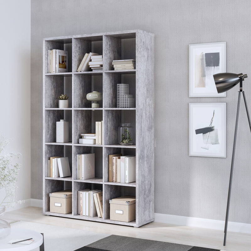 Mauro 3x5 Storage Unit in Concrete Grey — side angle