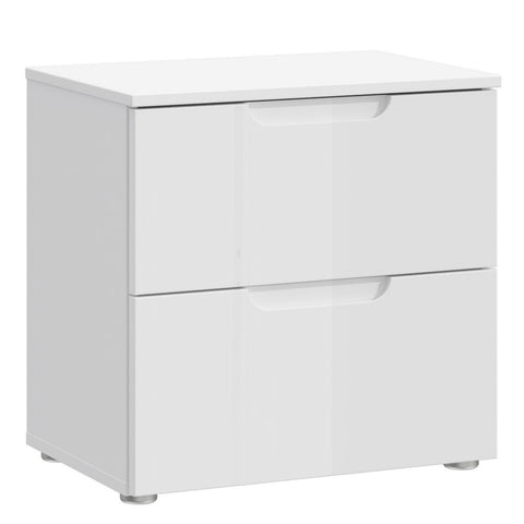 Sienna Bedside in White/White High Gloss — front view