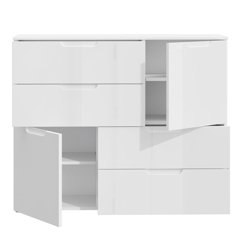 Sienna Abstract Chest of in White/White High Gloss — alternative angle