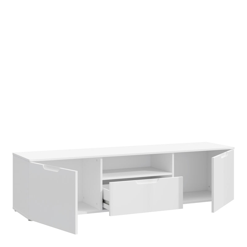 Sienna TV Unit  in White/White High Gloss — detail view