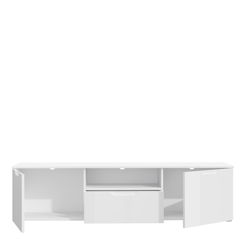 Sienna TV Unit  in White/White High Gloss — alternative angle