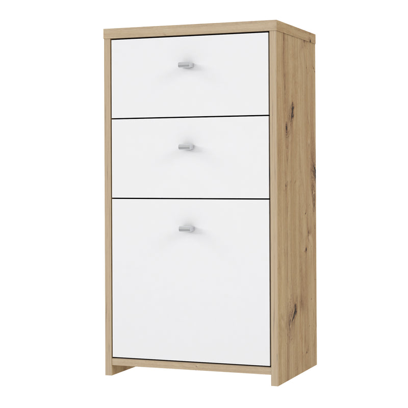 Best Chest Storage Cabinet 2 Drawers 1 Door in Artisan Oak/White — detail view