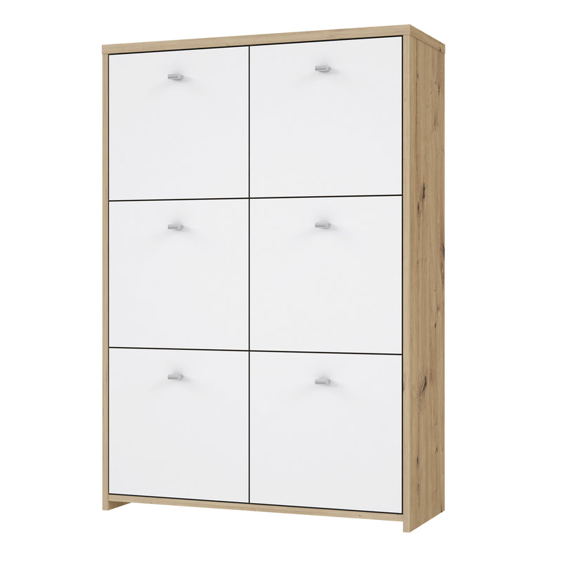 Best Chest Storage Cabinet with 6 Doors in Artisan Oak/White — detail view