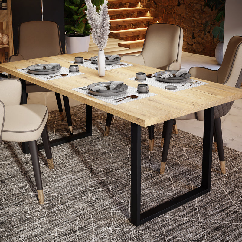 Nikomedes Dining Table in Bartex Oak 180x90cm — alternative angle