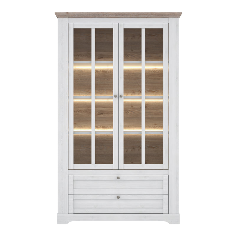 Illoppa Display Cabinet in Snowy Oak/Oak Nelson — side angle